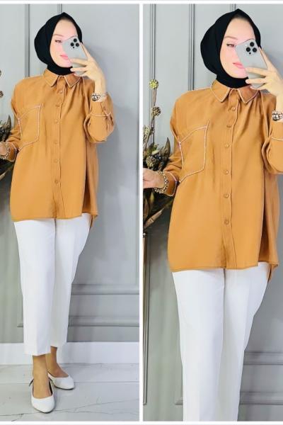 Aver gomlek Hardal Sarısı