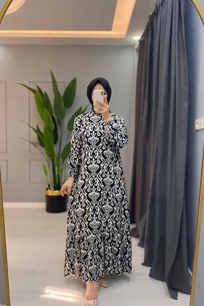 Candan Gunluk tesettür elbise Siyah