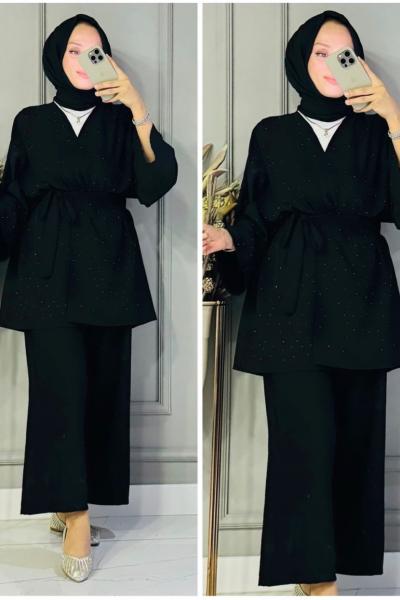 Cansu kimonolu takım Siyah