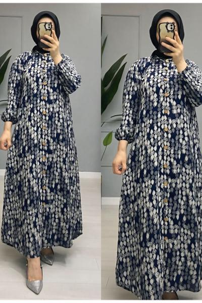 Damla elbise Lacivert