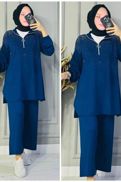 Ferda  taşlı takım  Lacivert