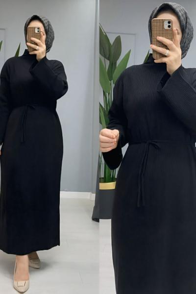 Ferda triko elbise Siyah