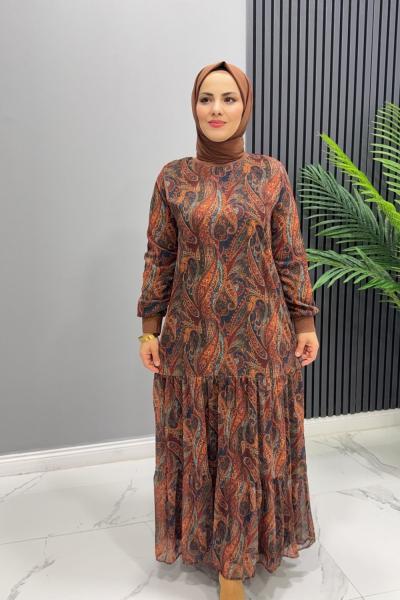 Narin elbise Kahverengi