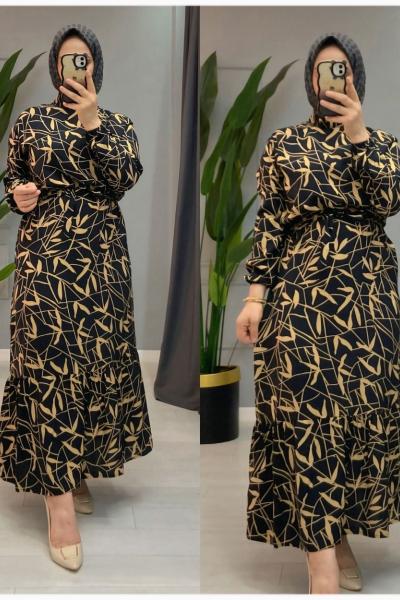 Seda elbise Vizon Siyah