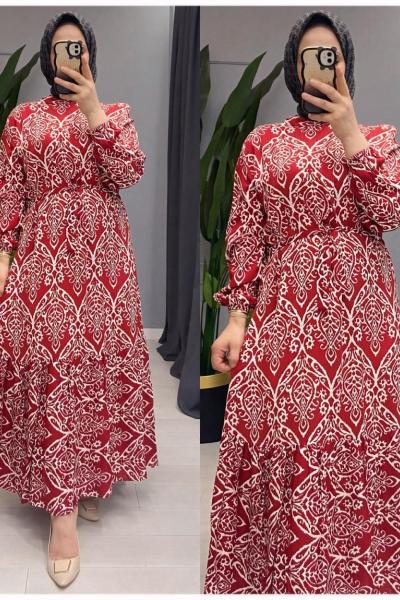 Zuhre elbise Kırmızı