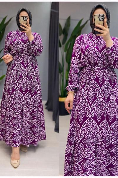 Zuhre elbise Mor
